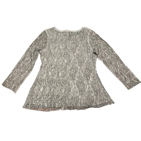 Lace Sequin Embellished Long Sleeve Tunic Top Size S - Picture 8 of 10